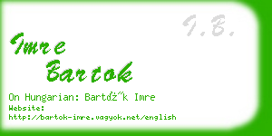 imre bartok business card